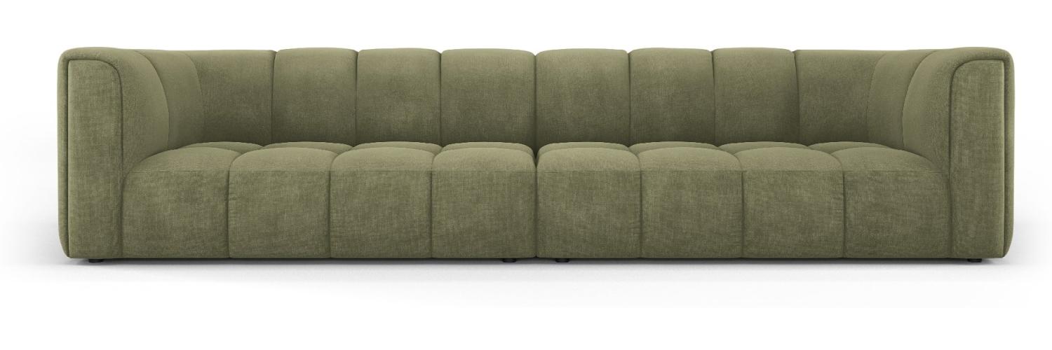 Micadoni Modulares Sofa Serena 4-Sitzer Strukturierter Stoff Hellgrün Bild 1