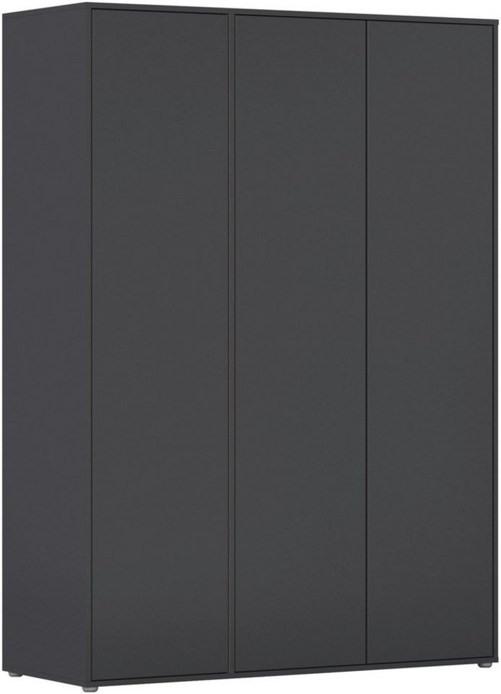 Rauch Möbel Nabila, Drehtürenschrank, Kleiderschrank, Kleiderschränke, Garderobe, 3-türig, Push-to-Open, Farbe Grau metallic, 140 x 194 x 53 cm Bild 1