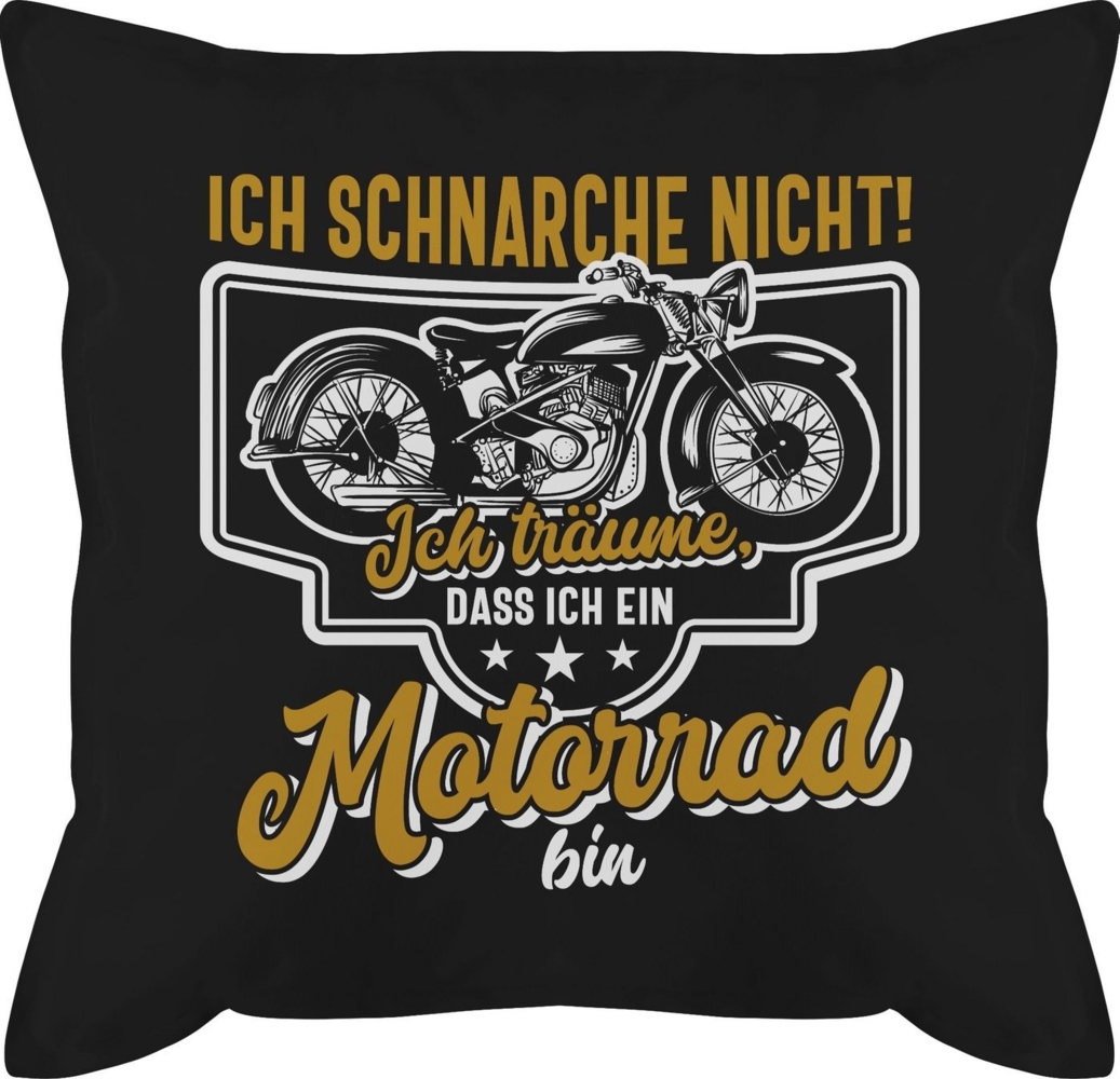 Shirtracer Dekokissen Ich schnarche nicht ich träume dass ich ein Motorrad bin weiß bunt, Deko-Kissen mit Spruch Bild 1