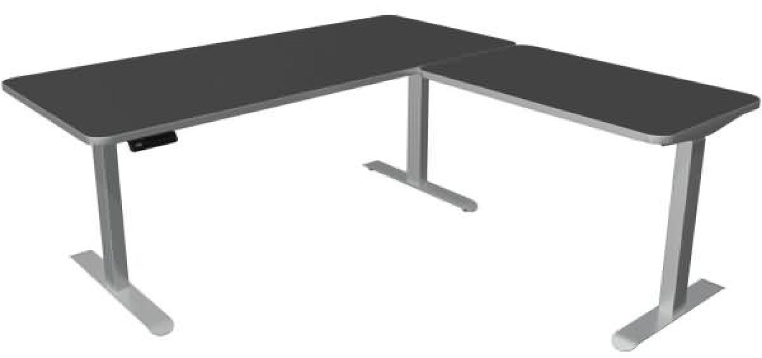 Kerkmann Schreibtisch Sitz-Stehtisch Move 3 Premium 180x80x72-121cm inkl. Anbautisch 100x60cm elektr. höhenverstellbar mit Memoryfunktion Anthrazit Bild 1