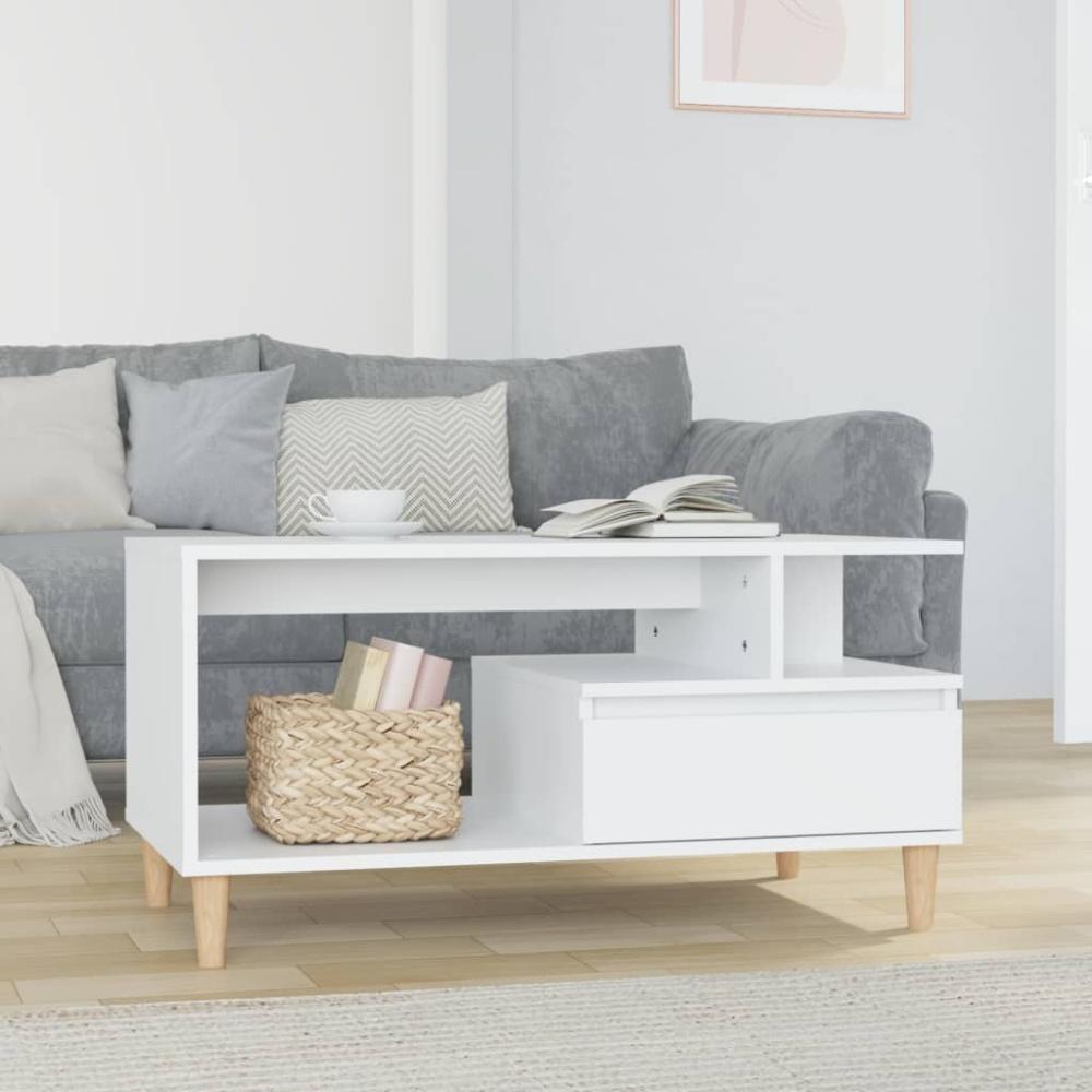 vidaXL Couchtisch Hochglanz-Weiß 90 x 49 x 45 cm Holzwerkstoff [819614] Bild 1