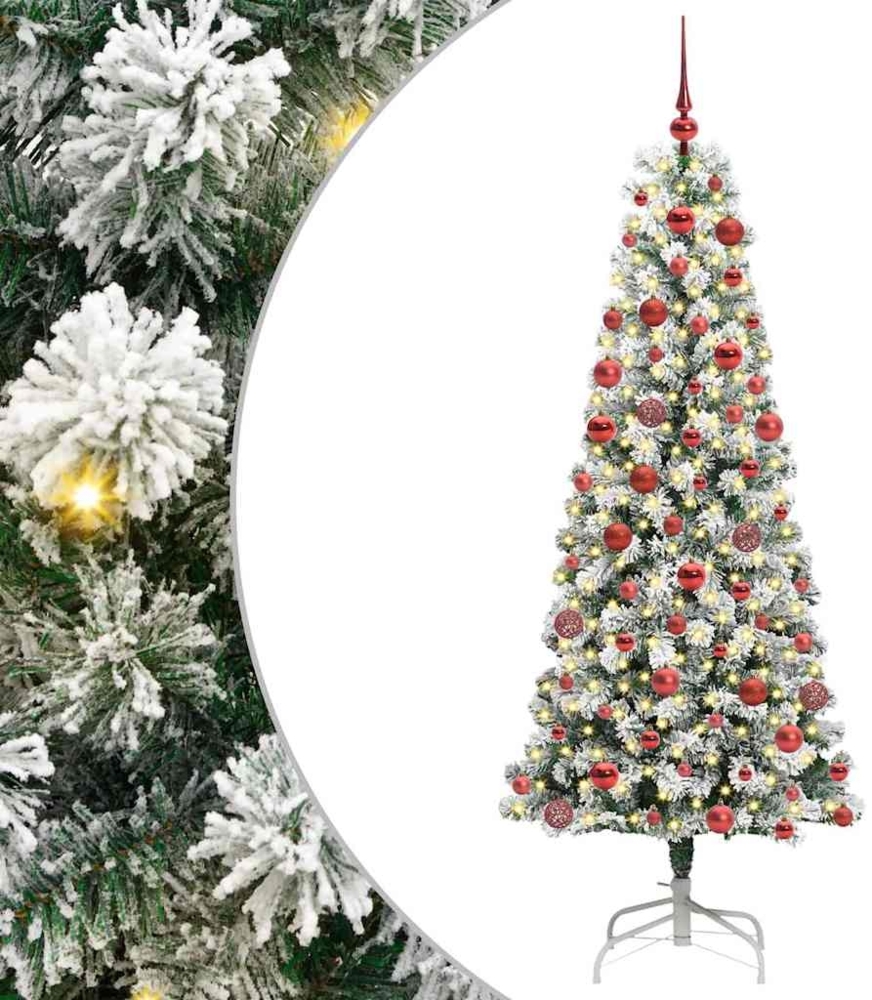 vidaXL Künstlicher klappbarer Weihnachtsbaum Grün und Weiß 180 cm 3395595 Bild 1