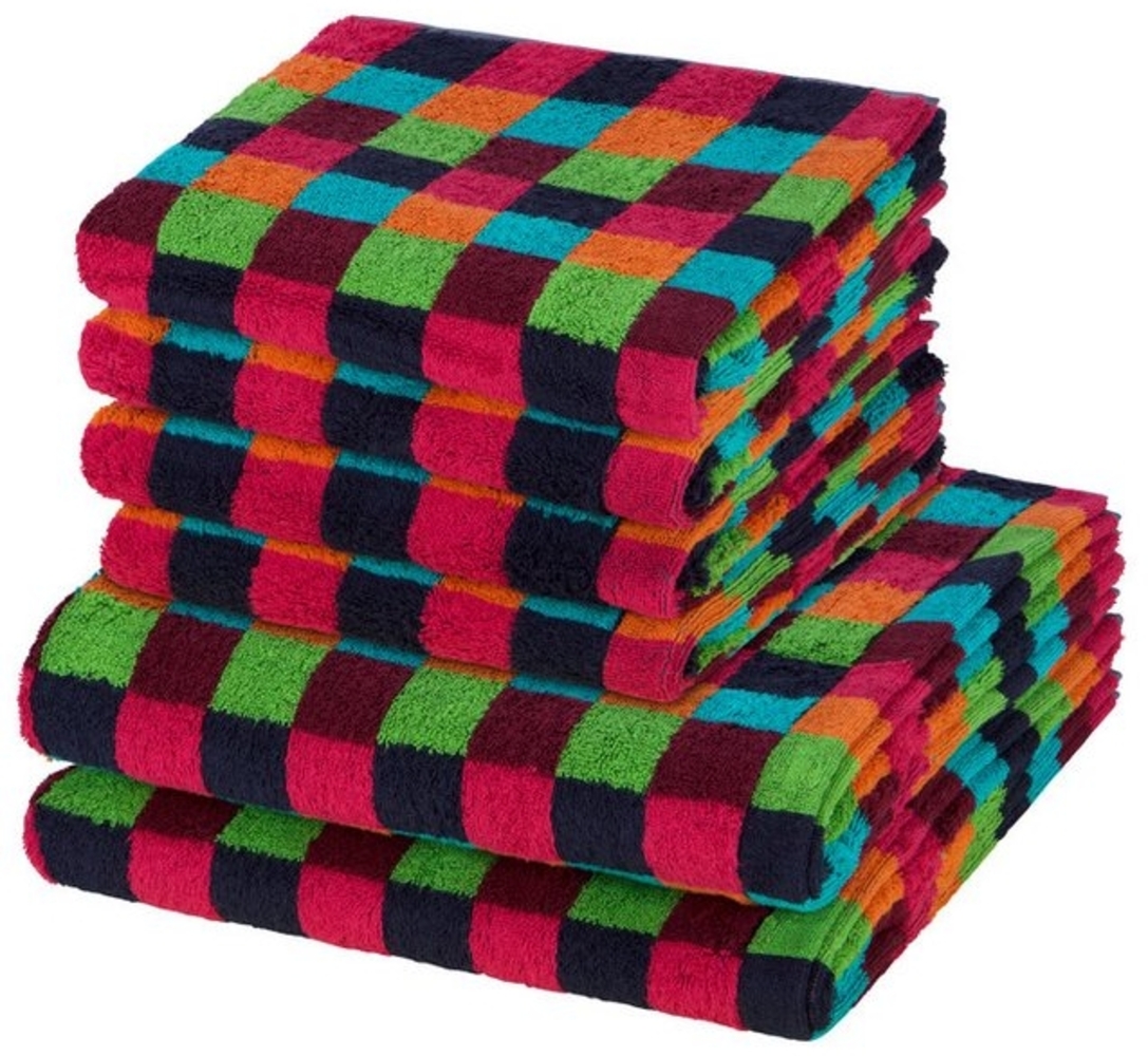 Cawö Lifestyle 6 tlg. Frottier-Set - 4 X Handtuch (50 X 100cm), 2 X Duschtuch (70 X 140cm) - 512 g/m2 - Mehrfarbig Bild 1