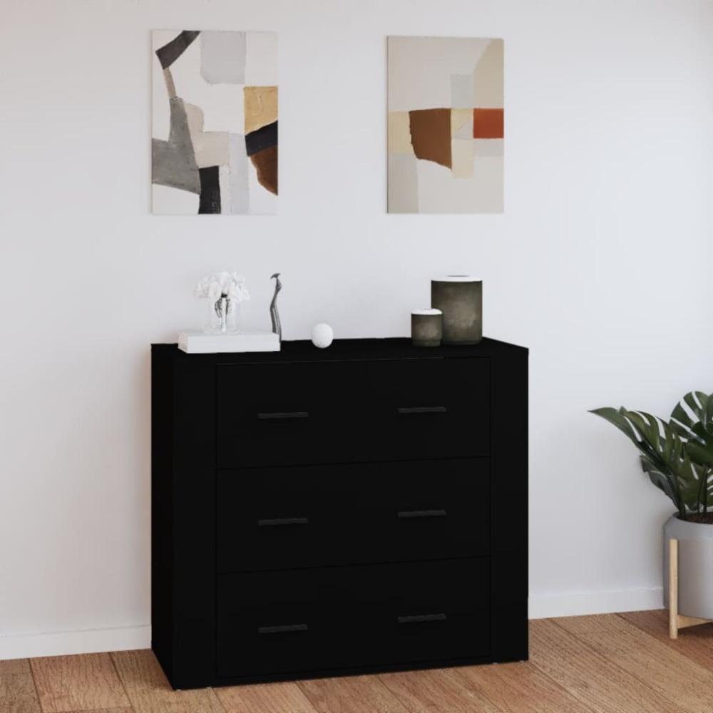 vidaXL Sideboard Schwarz 80x33x70 cm Holzwerkstoff [816577] Bild 1