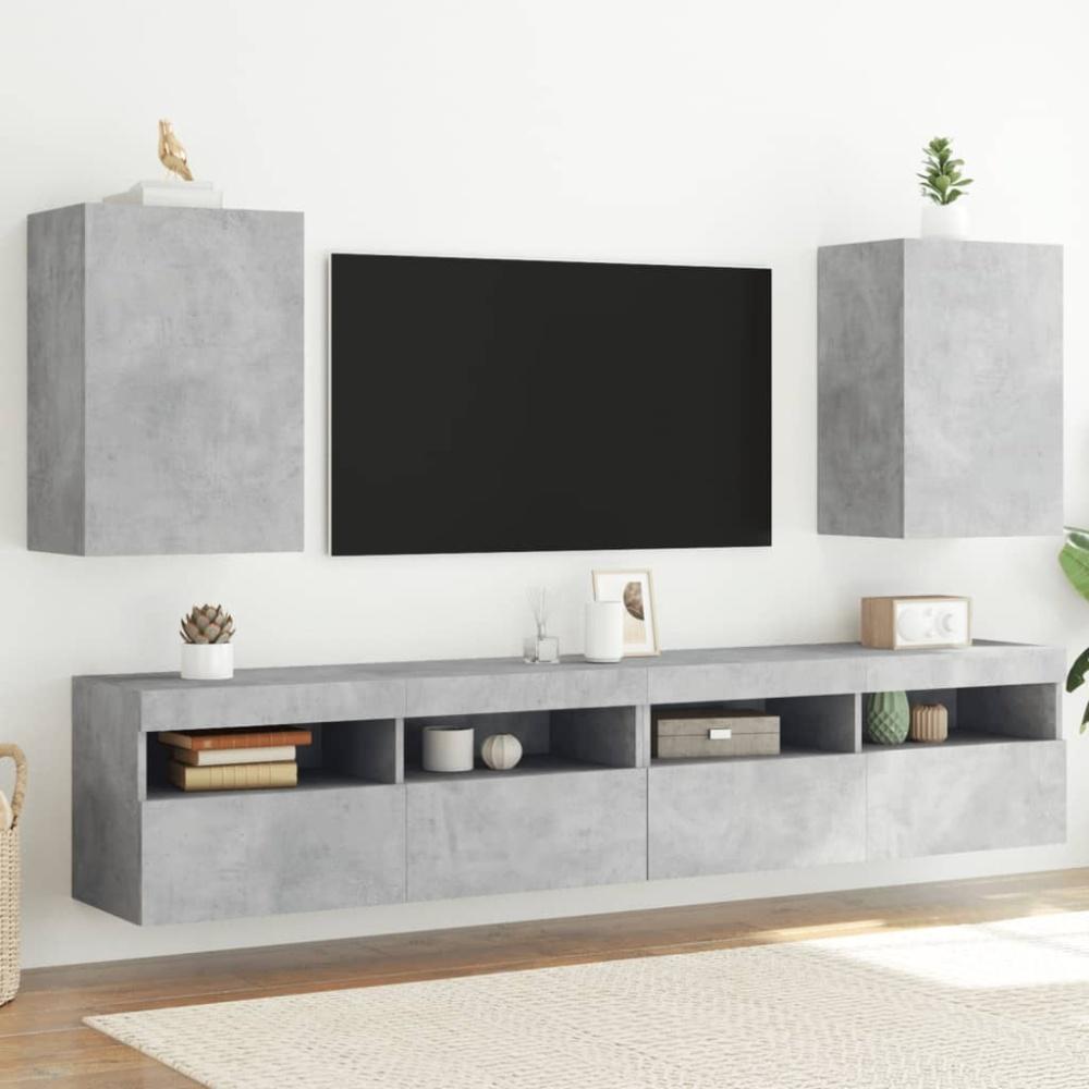 vidaXL TV-Wandschränke 2 Stk. Betongrau 40,5x30x60 cm Holzwerkstoff 836917 Bild 1