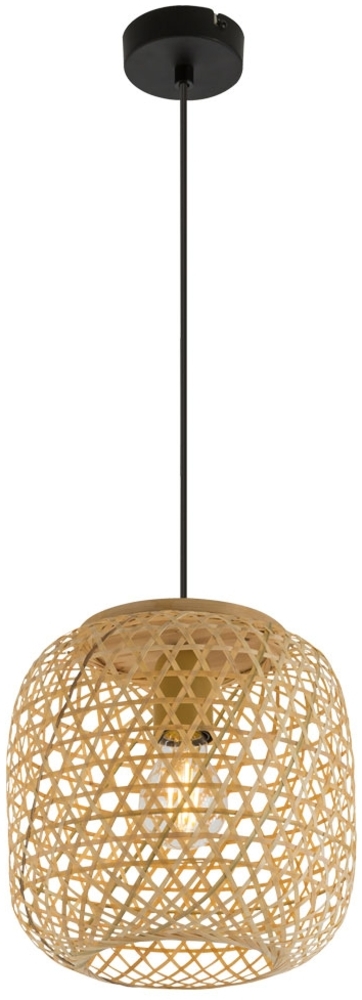 LED Decken Hängelampe, Bambus-Geflecht Kugel MIRENA Bild 1