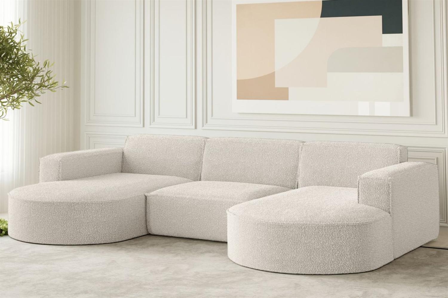 Wohnlandschaft U-Form Sofa PALMA in Stoff Ascot Beige Bild 1