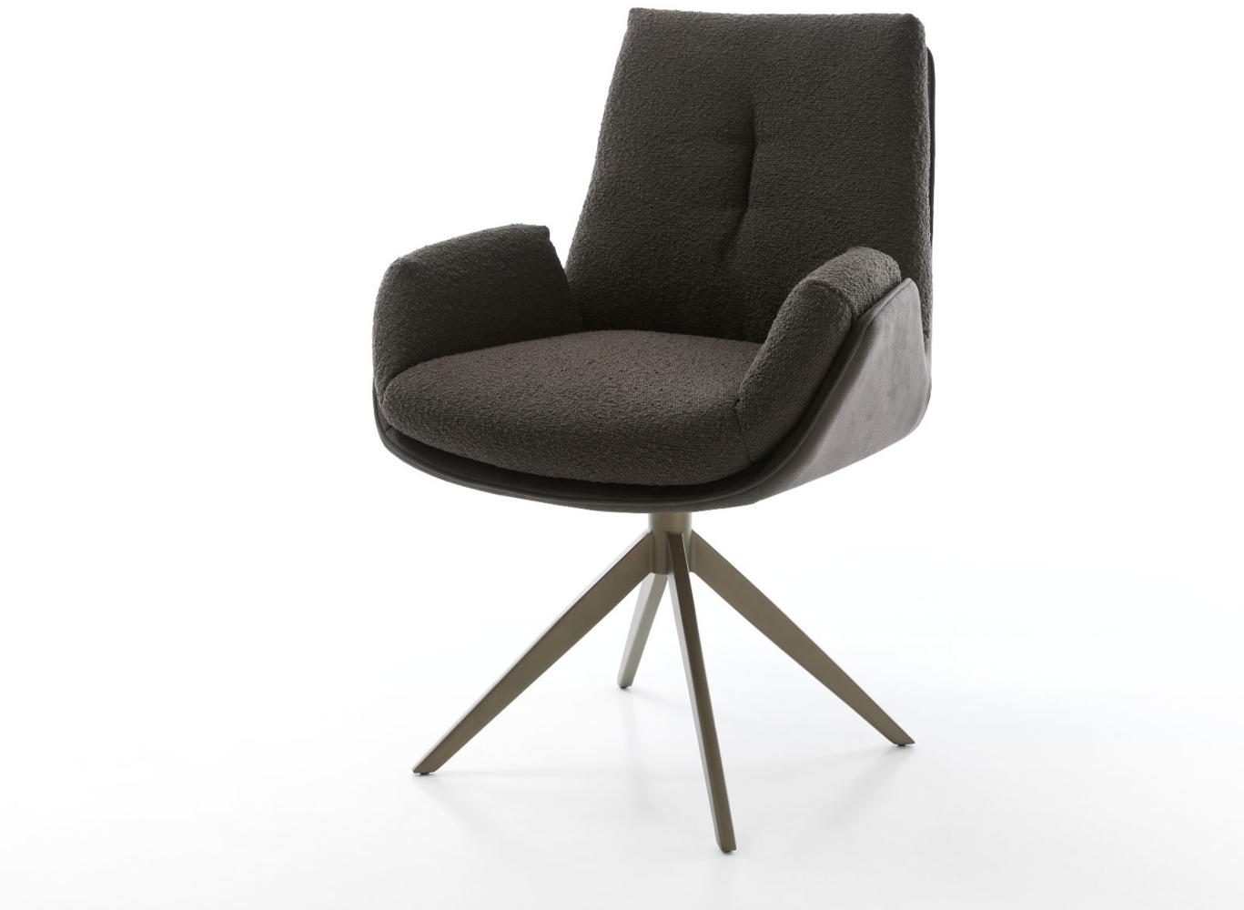 Drehstuhl Clea-Flex Materialmix Schwarz Kreuzgestell breit Effektfinish Titan 360° drehbar Wippfunktion Bild 1