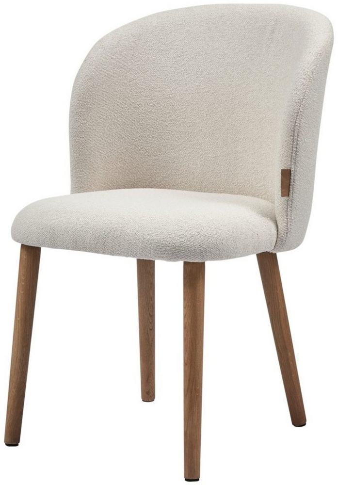 WOOOD Stuhl Esszimmerstuhl Kaida aus Boucle-Stoff, Sand Bild 1