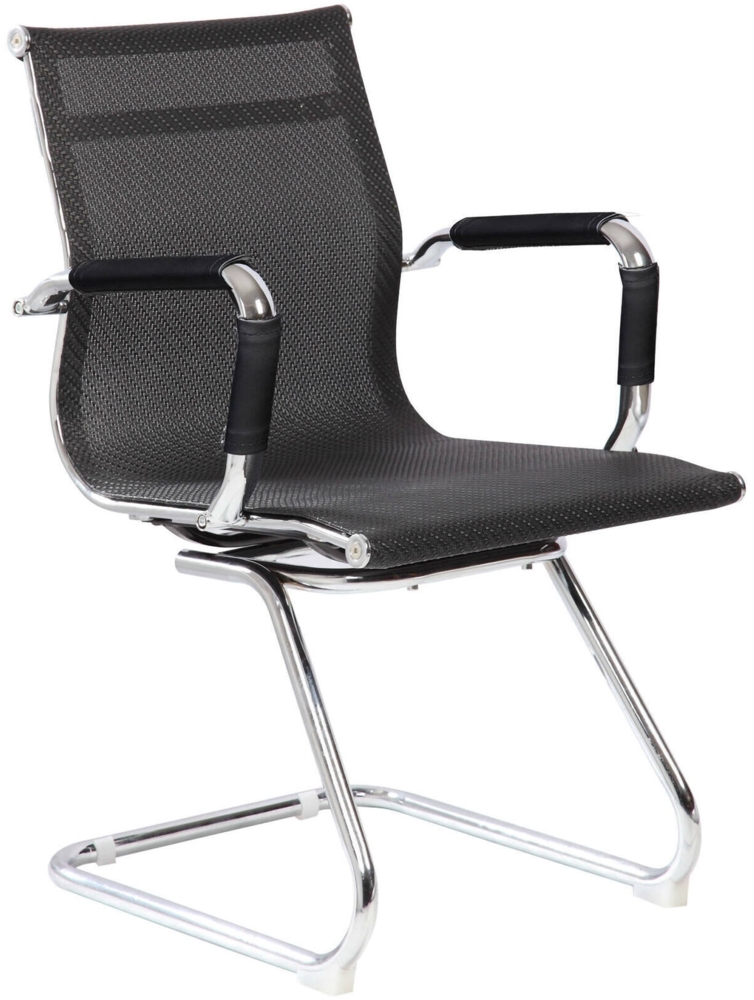 Dmora Stuhl Balvano, Büro-Wartezimmersitz mit Armlehnen, Ergonomischer Wartesitz, 62x54h89 cm, Schwarz Bild 1