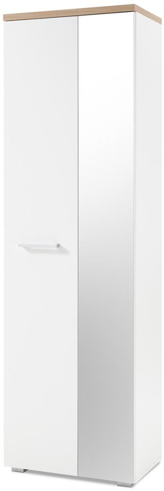 Garderobenschrank >Greifswald< in Weiß - 60x198x38cm (BxHxT) Bild 1