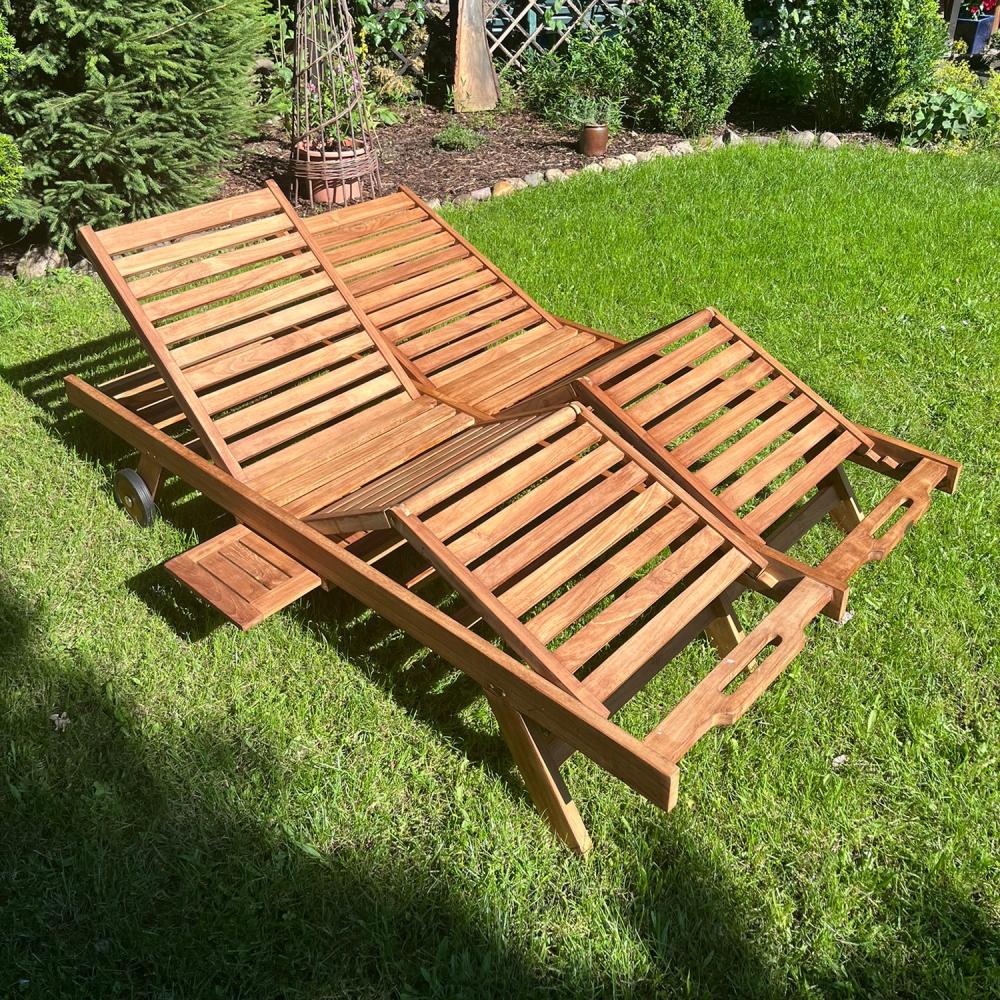 Teak Gartenliege Cuneo (Doppelliege) Bild 1