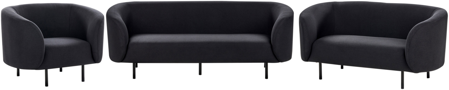 Sofa Set Stoff schwarz 6-Sitzer LOEN Bild 1