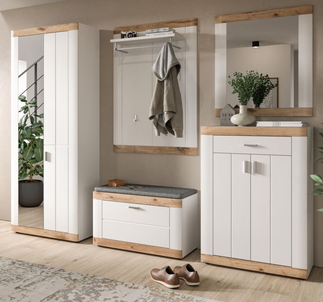 Garderobe Set 5-tlg. Sopela in weiß und Eiche 260 x 193 cm Bild 1