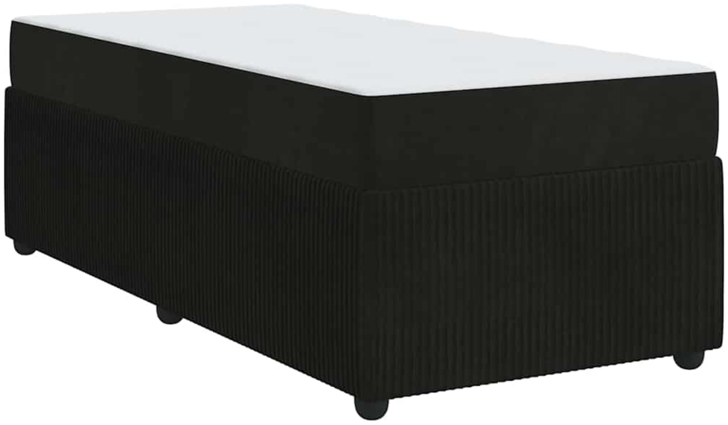 vidaXL Bettrahmen mit Matratze Schwarz 90 x 200 cm Stoff 3398349 Bild 1