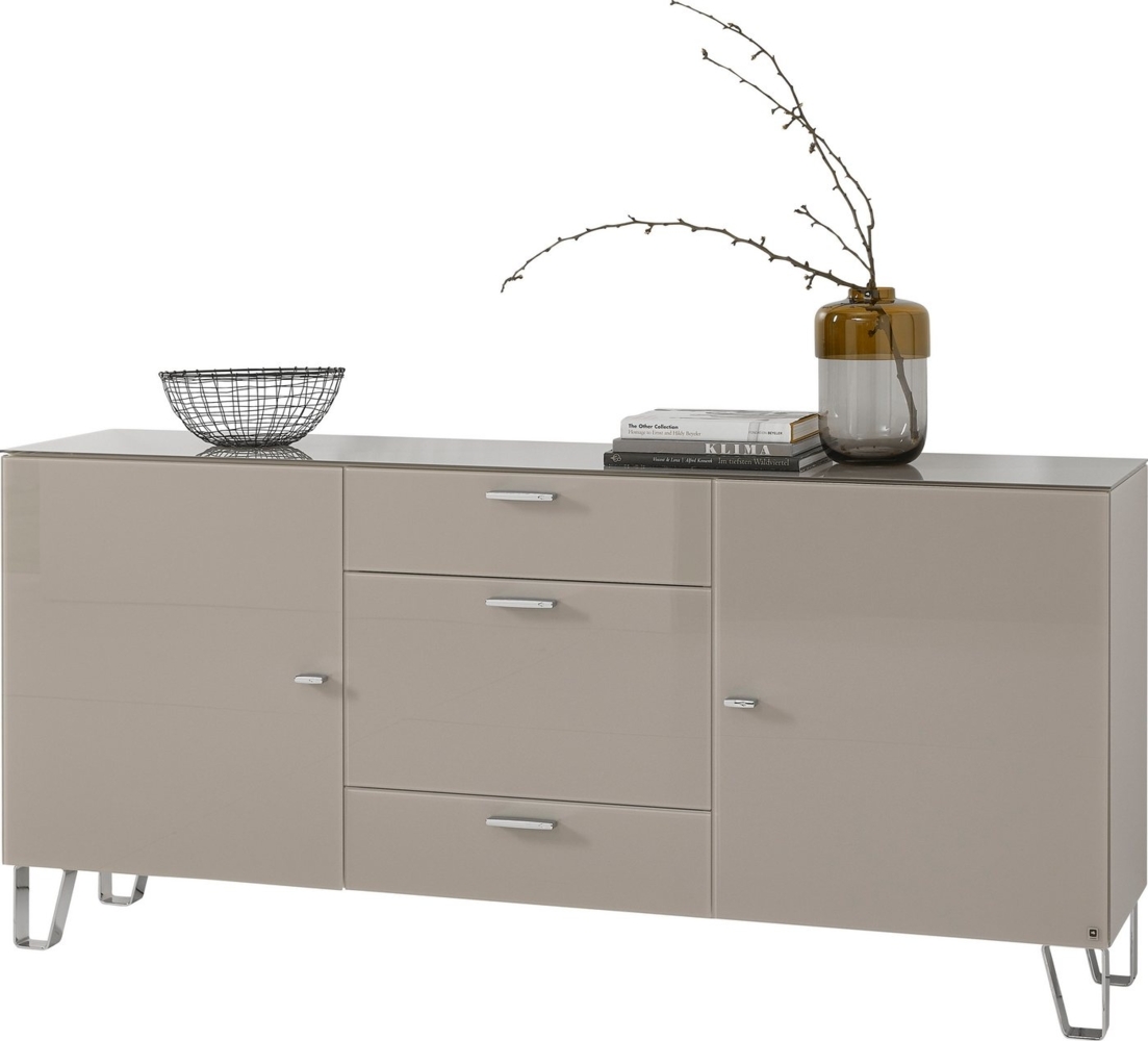 LEONARDO Sideboard Cube, mit Sicherheitsglas und edlem MDF Holz, Breite 189 cm Bild 1