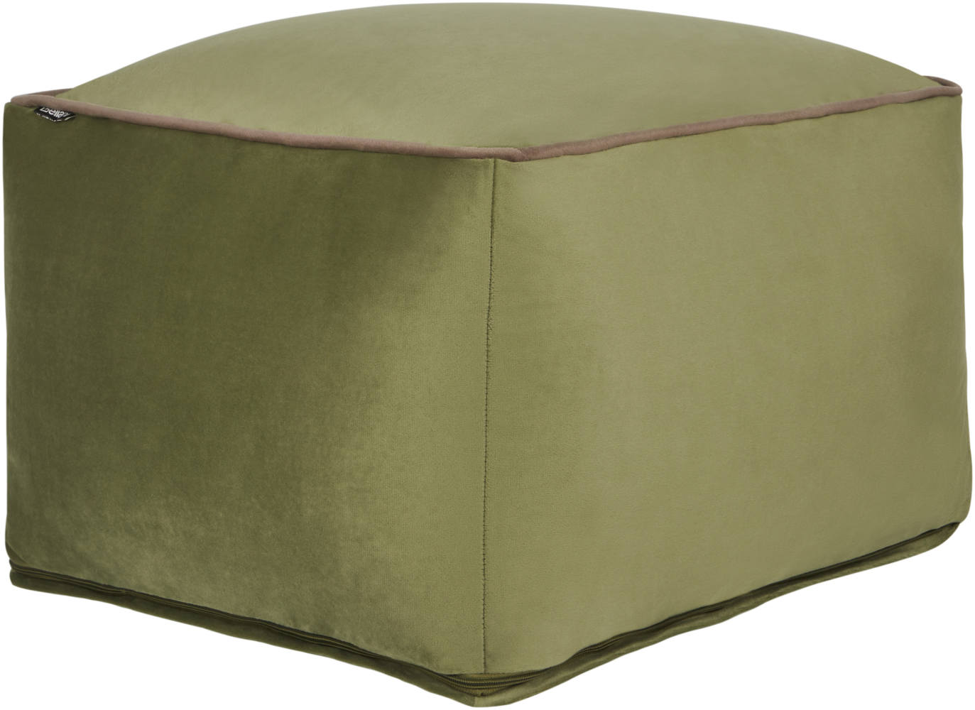 Pouf DAREYN Olivgrün Samtstoff 50 cm 50 cm Bild 1