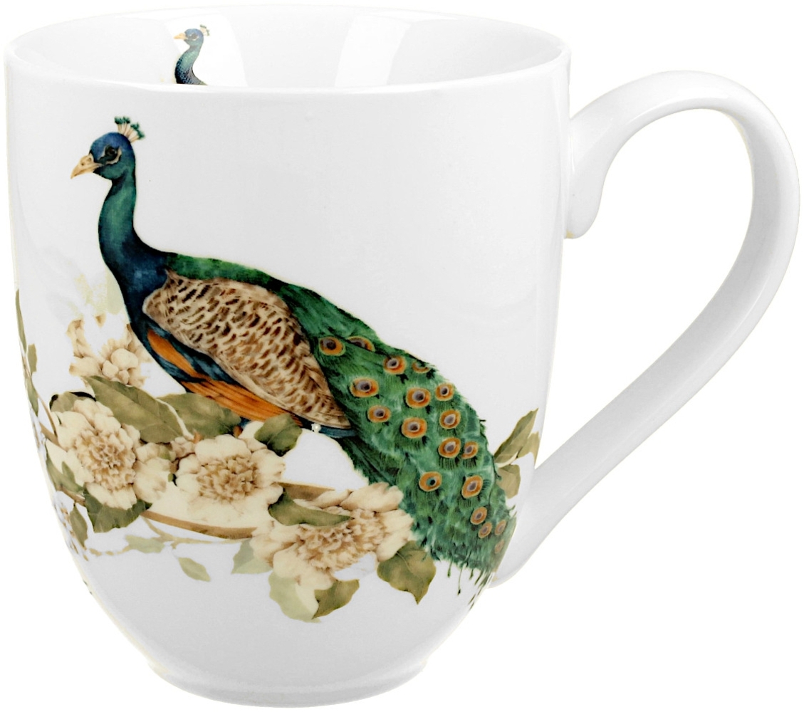 DUO World of Birds XXL Becher 1000 ml PEACOCK New Bone China Porzellan Bild 1