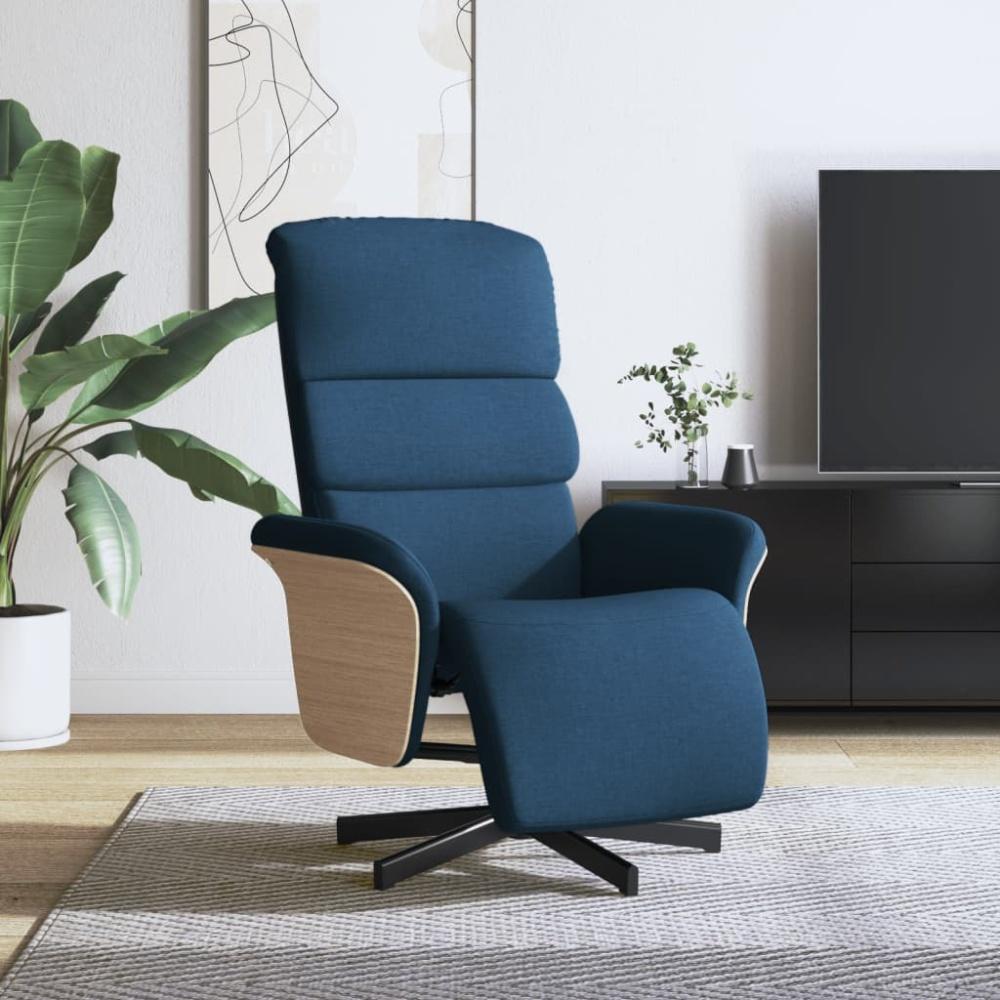 vidaXL Relaxsessel mit Fußteil Blau Stoff 356608 Bild 1