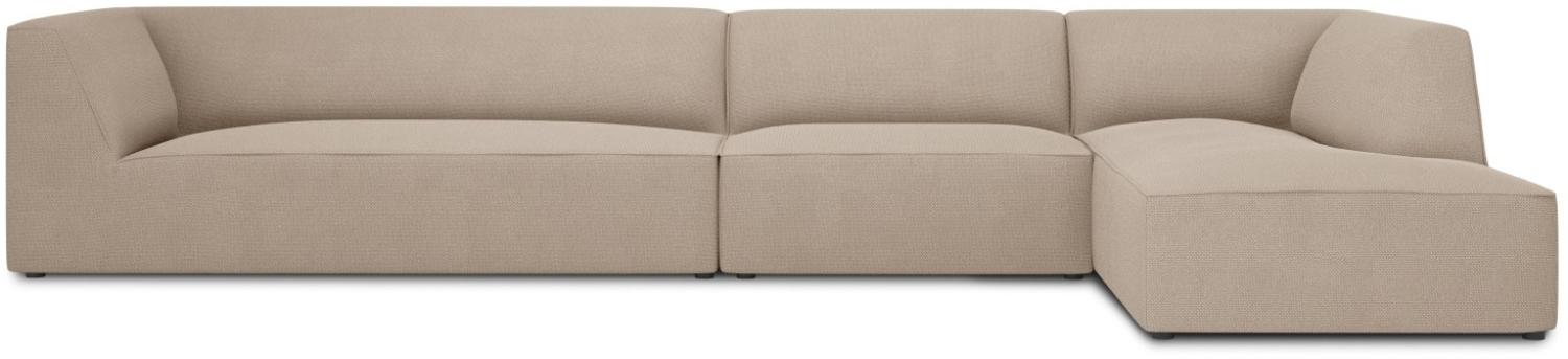 Micadoni 5-Sitzer Modular Ecke rechts Sofa Ruby | Bezug Dark Beige | Beinfarbe Black Plastic Bild 1