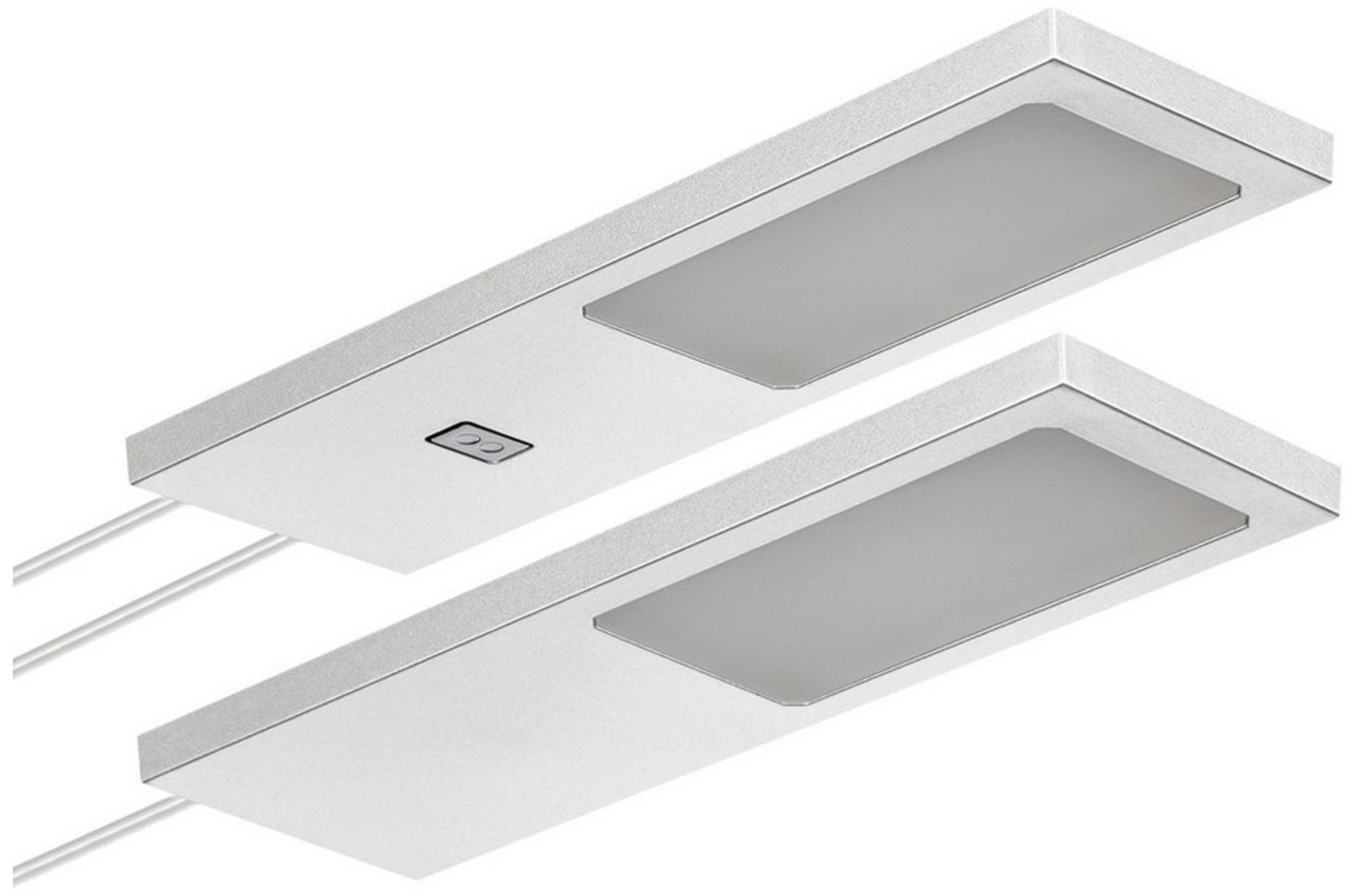 SO-TECH® LED Unterbauleuchte LED Möbelleuchte GIULIA II, stufenlos dimmbar, LED fest integriert, Warmweiß, 2er Set warmweiß mit/ohne Sensor inkl. 33W Trafo, silbergrau Bild 1