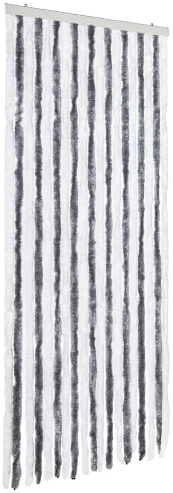 vidaXL Insektenschutz-Vorhang Grau und Weiß 56x185 cm Chenille 284271 Bild 1