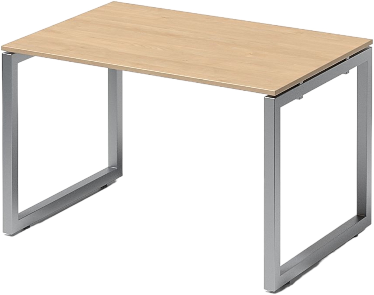 Bisley Cito Schreibtisch 120x80 cm, Tischplatte in Ahorn, O-Gestell in Silber - Bürotisch & Computertisch, PC Tisch für's Büro, Arbeitshöhe: 74 cm, DOF1208-MP-355 Bild 1