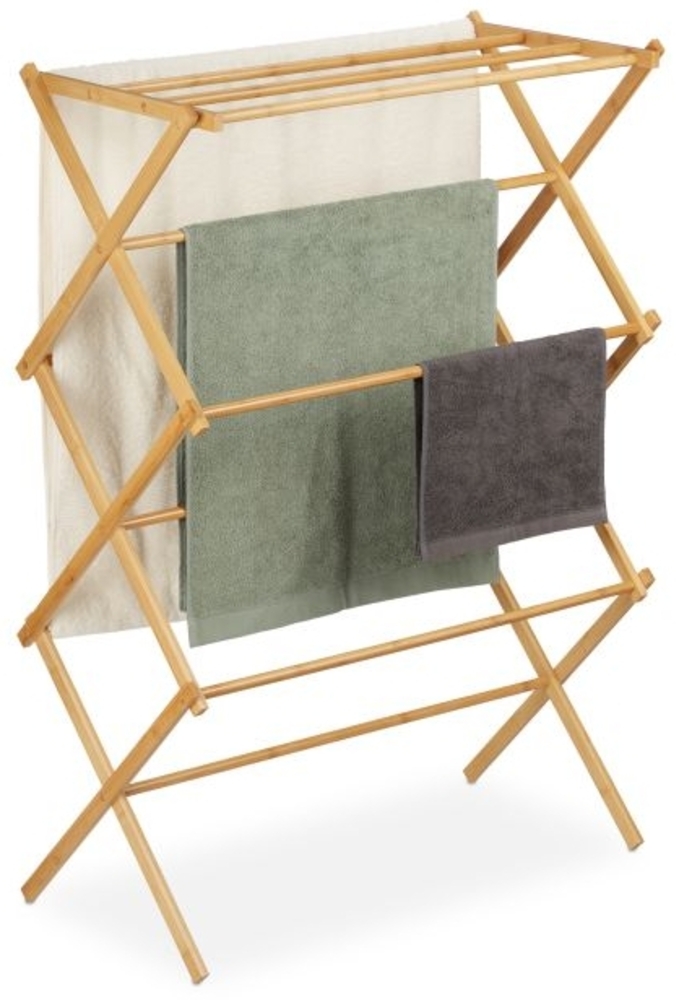 Handtuchhalter aus Bambus ausziehbar Bild 1