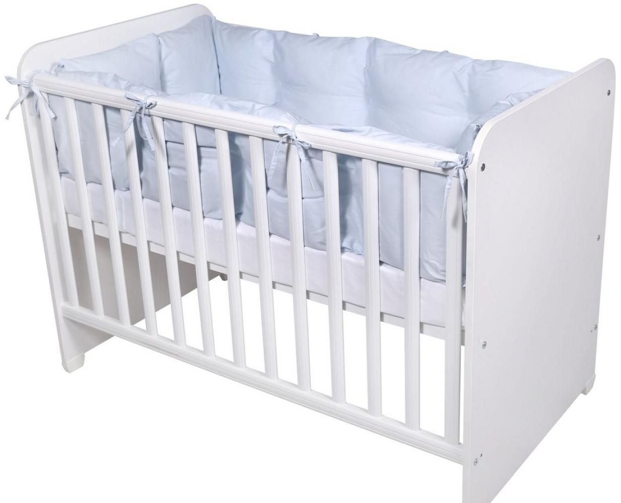 Lorelli Babybett-Nestchen 4-teilig rundum, Babybett 120x60 cm, 100% Baumwolle blau Bild 1