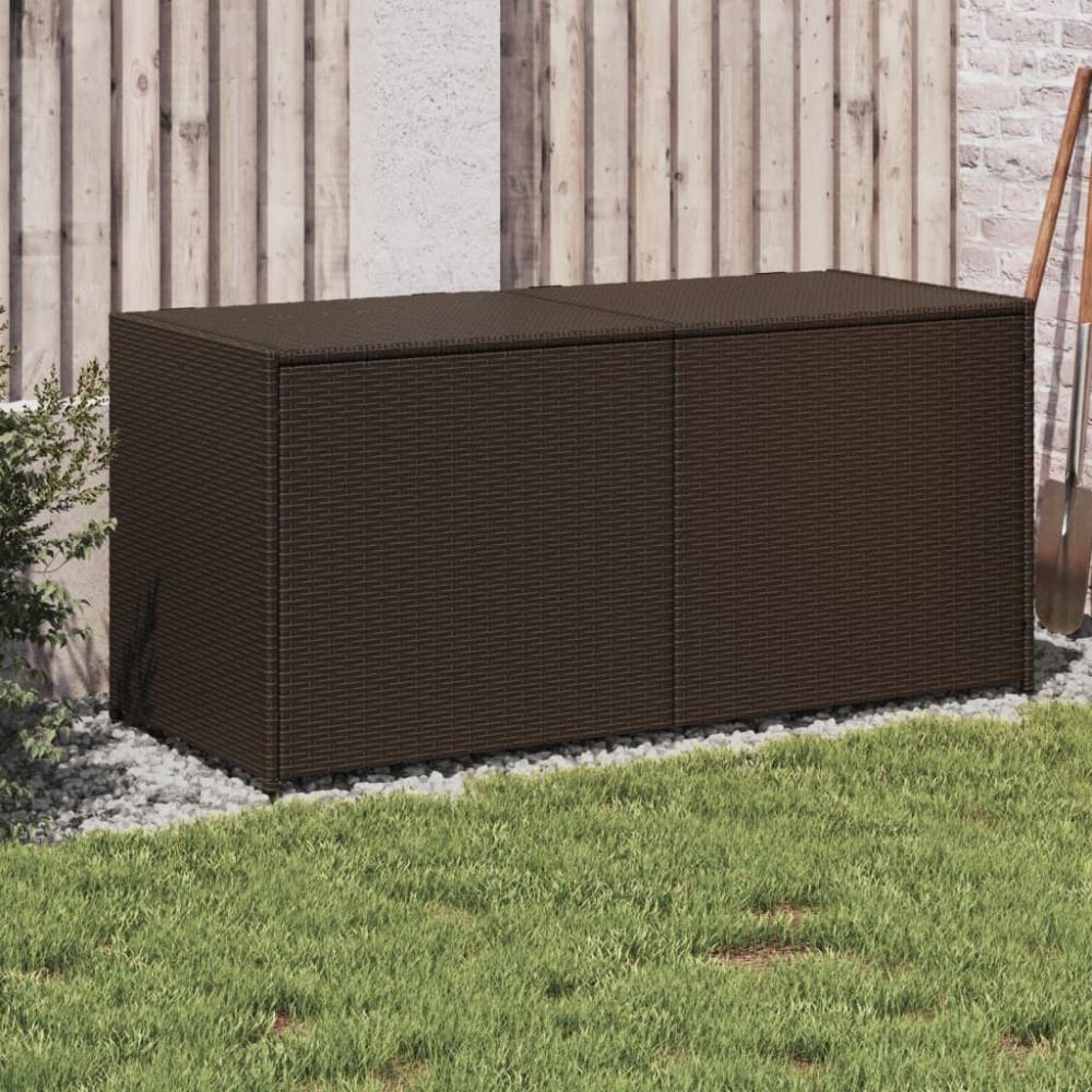 vidaXL Gartentruhe Braun 283L Poly Rattan 365313 Bild 1