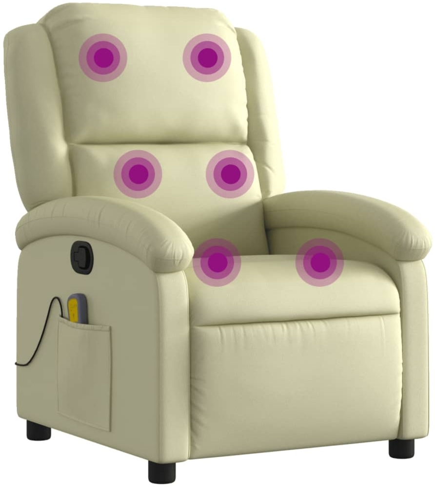 vidaXL Massagesessel Relaxsessel Echtleder Creme 3205926 Bild 1