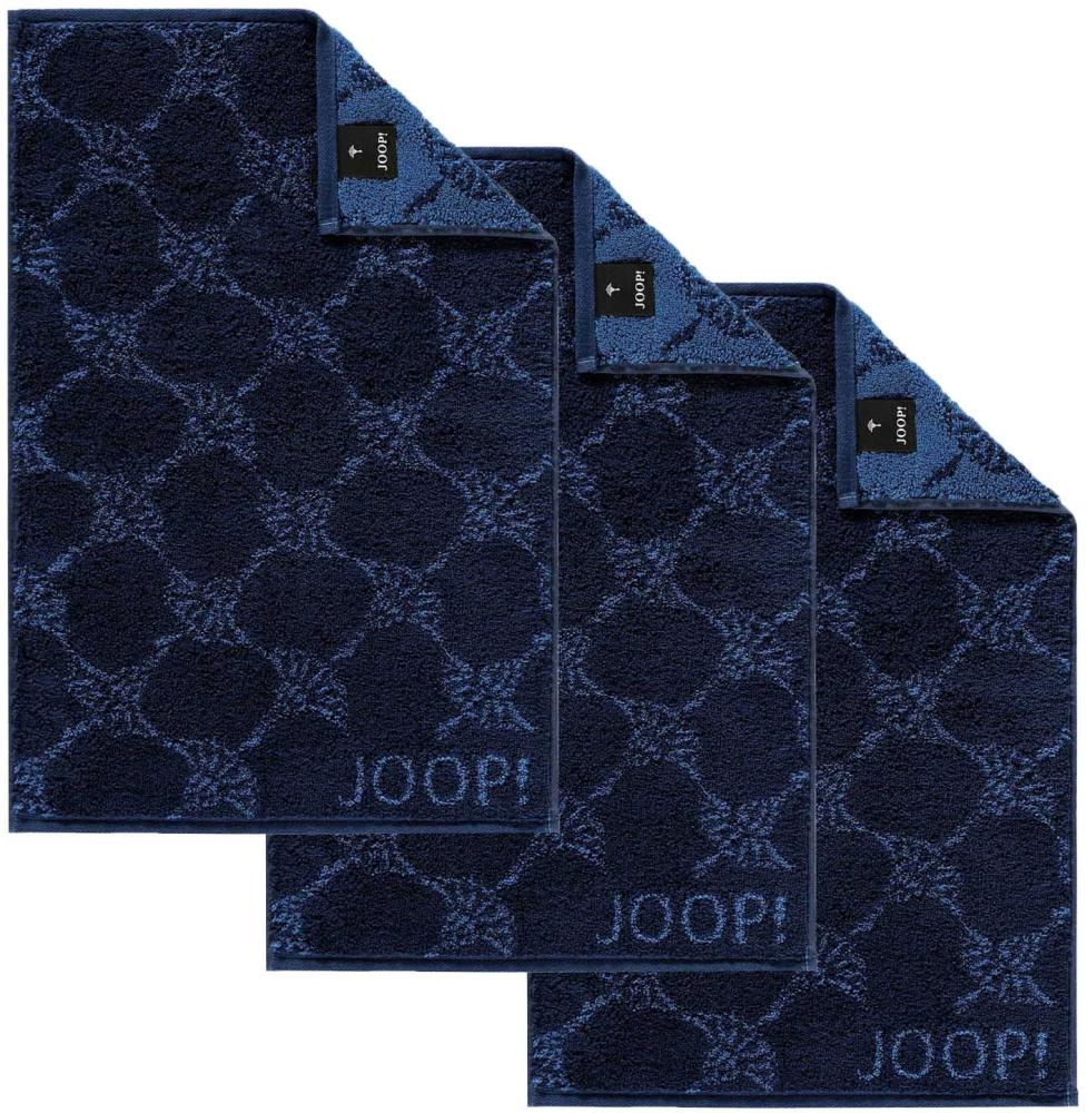 JOOP! Gästetuch Classic Frottierkollektion, 3er Pack - Walkfrottier Blau Cornflower 30x50cm Bild 1