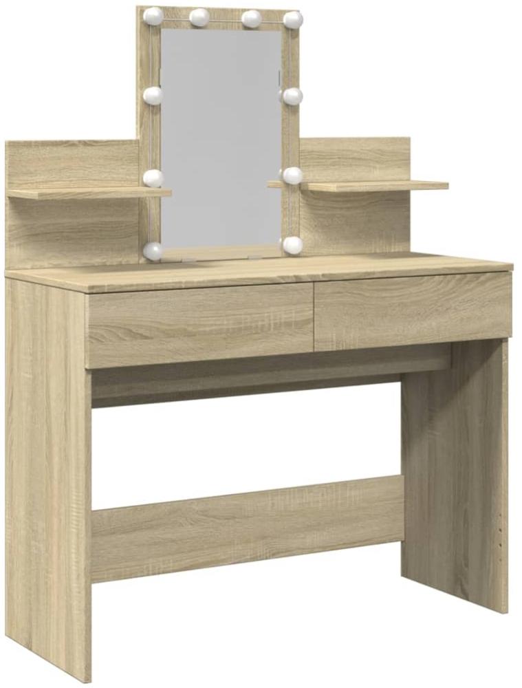 vidaXL Schminktisch mit LED-Beleuchtung Sonoma-Eiche 100x40x130 cm 848201 Bild 1