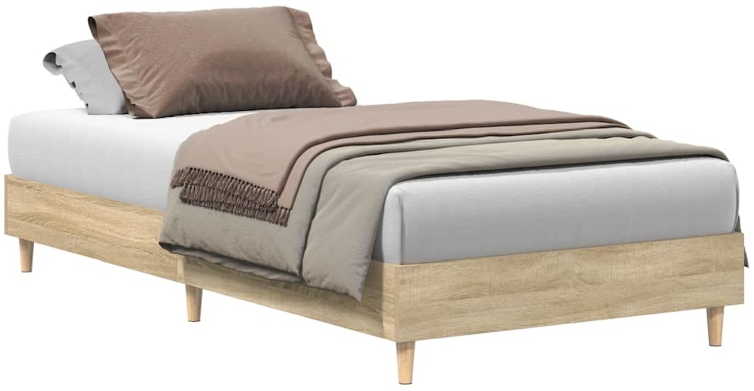 vidaXL Bettgestell ohne Matratze Sonoma-Eiche 75x190 cm Holzwerkstoff 861095 Bild 1