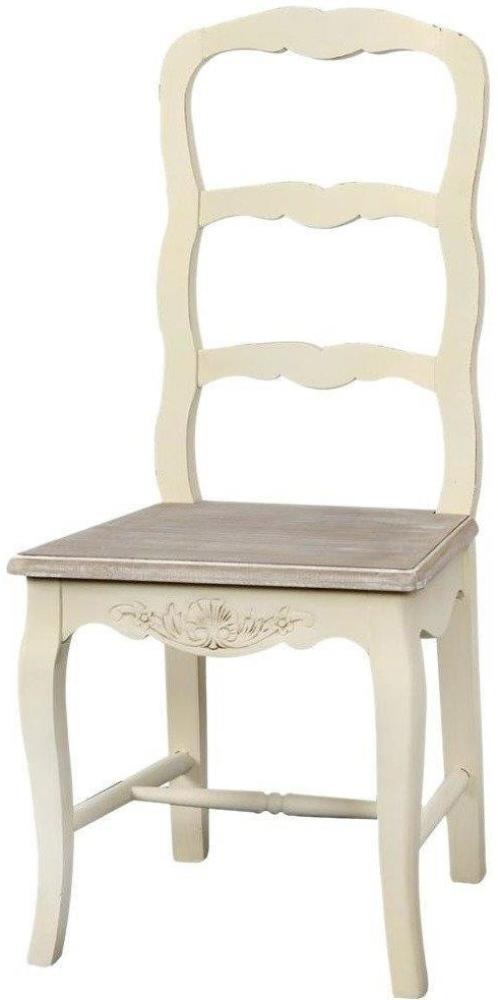 Livin Hill Stuhl Rimini Creme, hellbrauner Sitz RI028 Bild 1