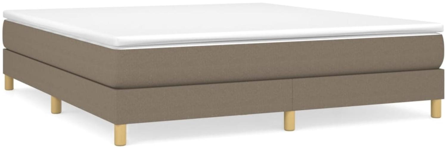 vidaXL Boxspringbett mit Matratze Taupe 180x200 cm Stoff 3144195 Bild 1