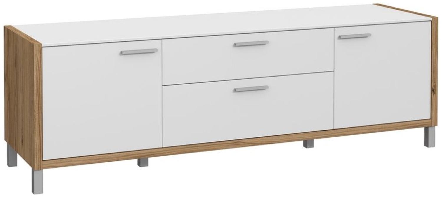 TV-Lowboard Felix 1 weiß Catania Eiche 186 x 60 x 53 cm TV-Board Lowboard Bild 1