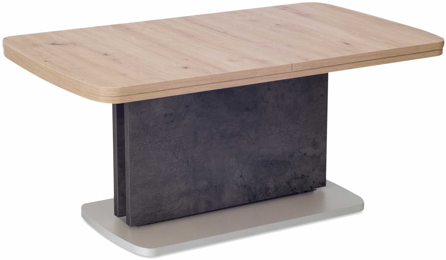 Funktionstisch ausziehbar Caterina 110(145+180) x 63 x 53-72 Wohnzimmertisch Wildeiche/Beton 16169 Bild 1