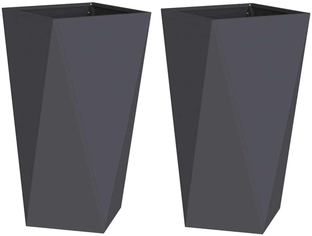 vidaXL Pflanzkübel 2 pcs Anthrazit 40 x 40 x 75 cm Stahl 883785 Bild 1