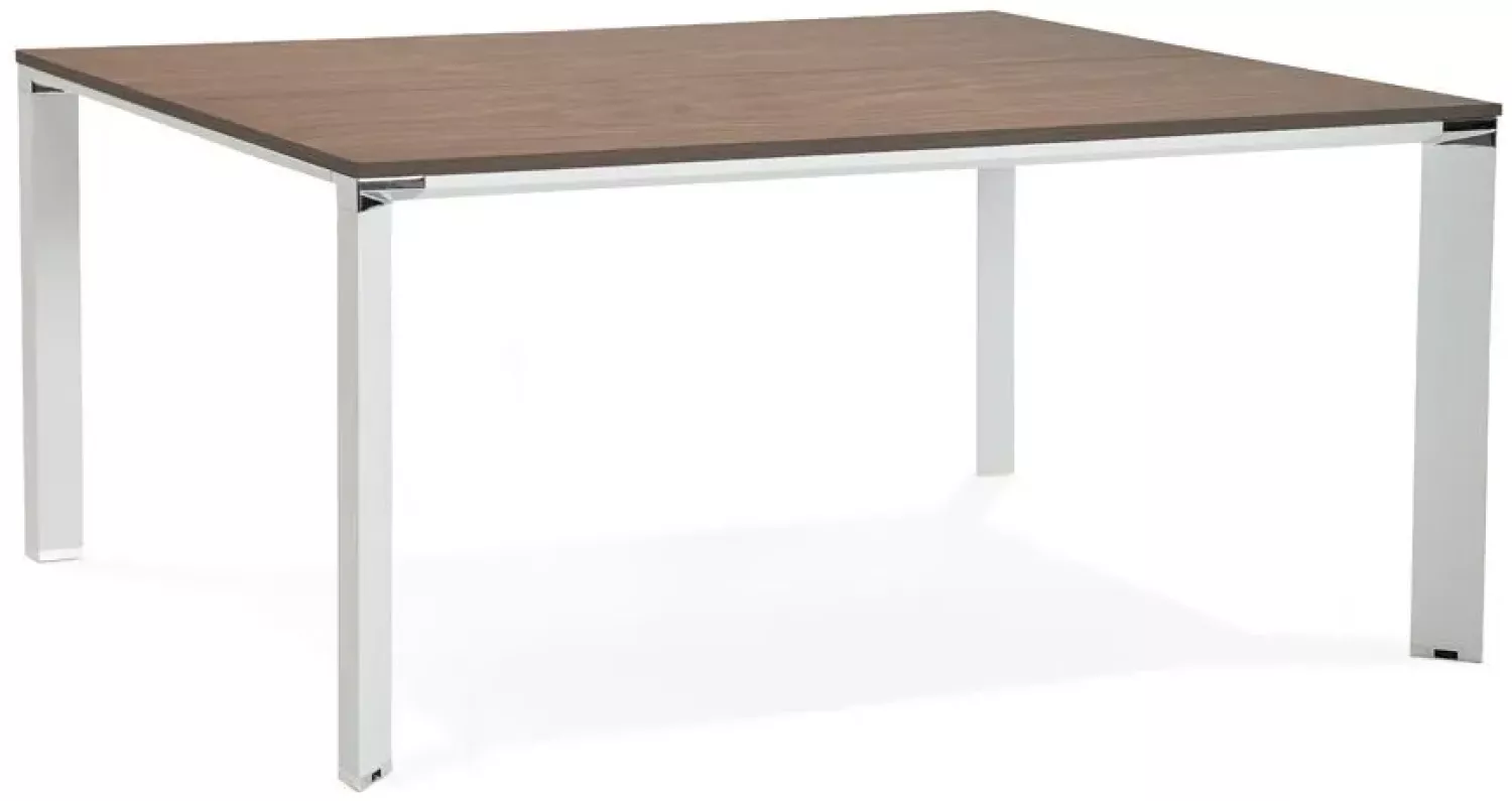 Kokoon Design Schreibtisch Efyra Holz Wallnuss und Weiß 160 cm Bild 1