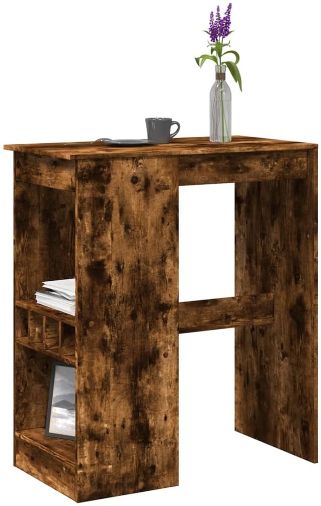 vidaXL Bartisch mit Regal Räuchereiche 90x47,5x103,5 cm Holzwerkstoff 854341 Bild 1