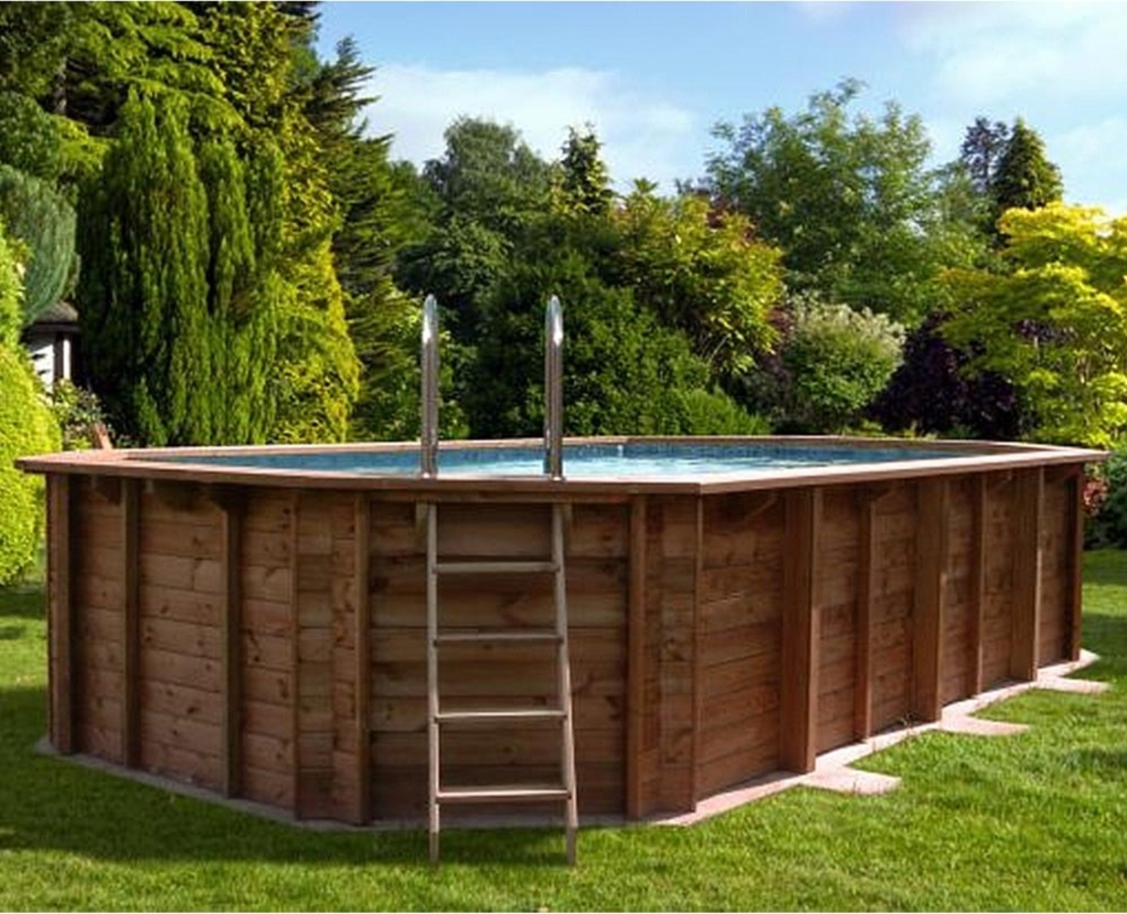 Interline Summer Holz Schwimmbad Bali Set 3 | Blau Bild 1