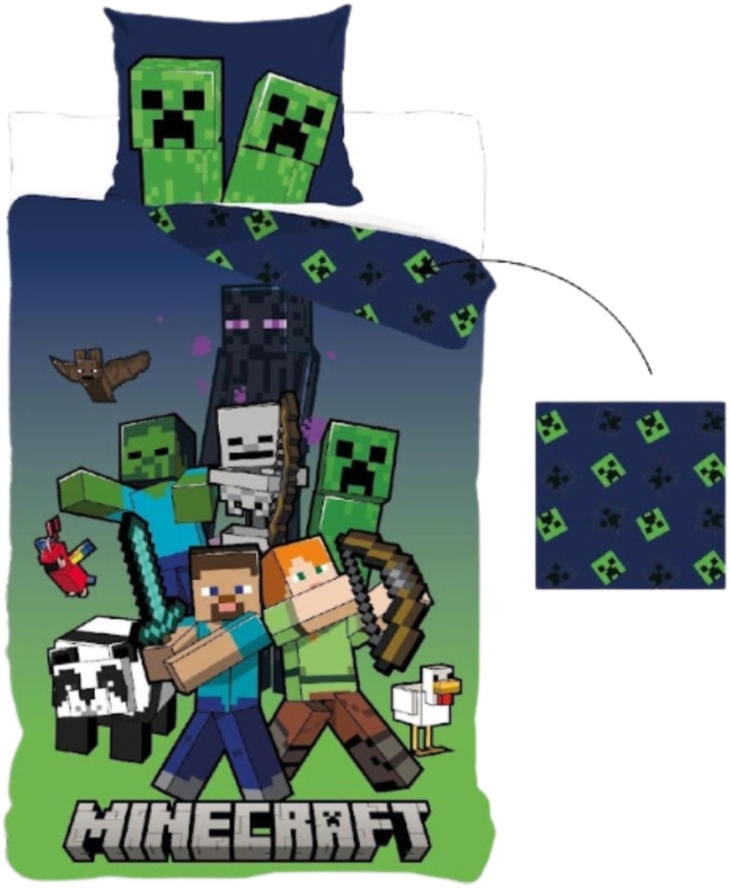 Minecraft Bettwäsche Wendebettwäsche ideal für kleine Minecraft Fans 140x200 cm Bild 1