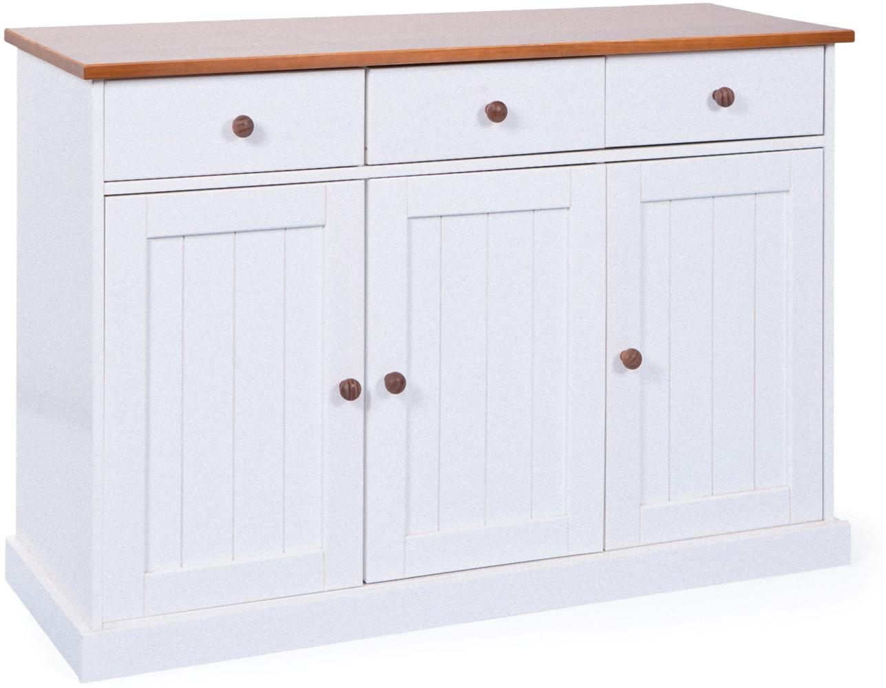 Sideboard 'Wright' 1310 Weiß/Braun Bild 1