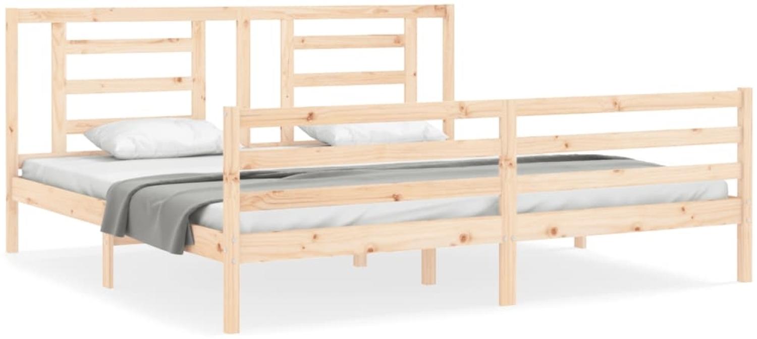 vidaXL Massivholzbett mit Kopfteil 200x200 cm 3194721 Bild 1