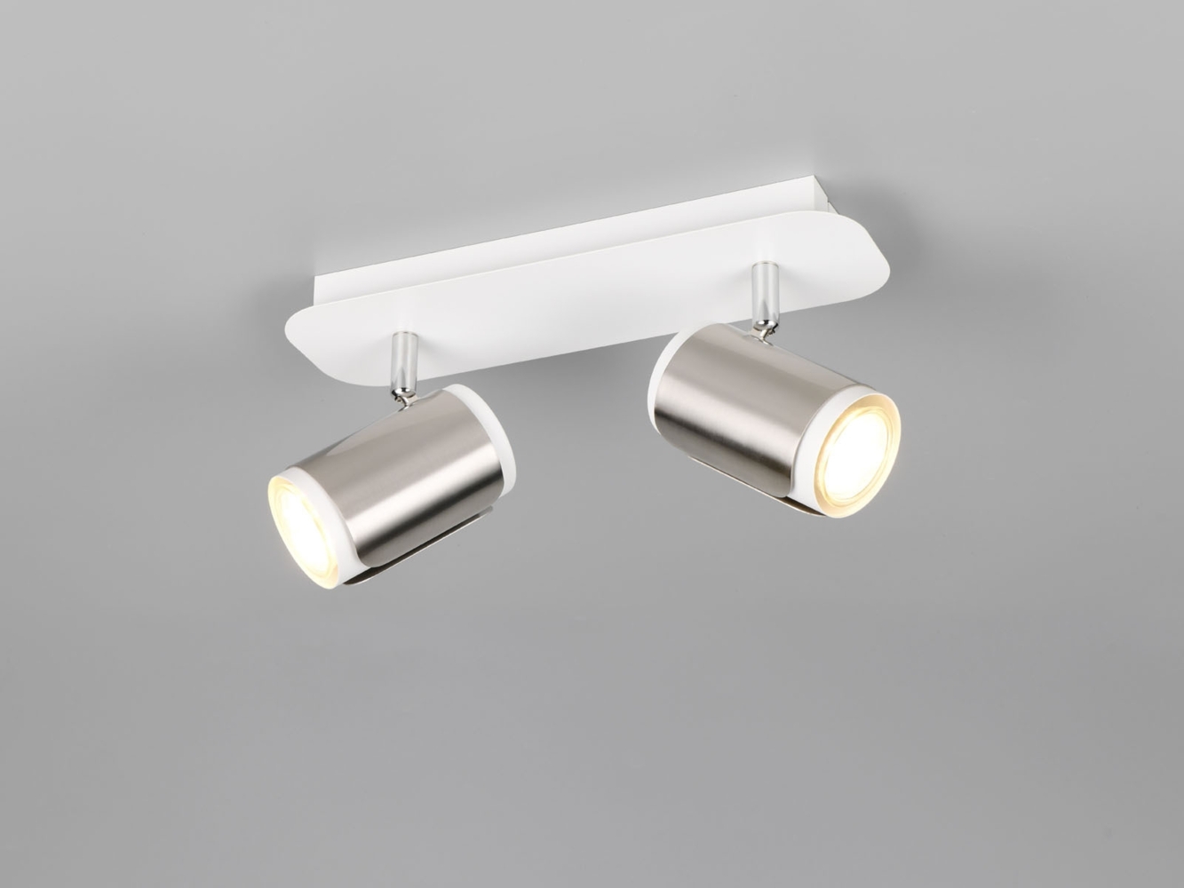 Deckenstrahler GILLAN 2-flammig Metall Weiß / Silber, Breite 30cm Bild 1