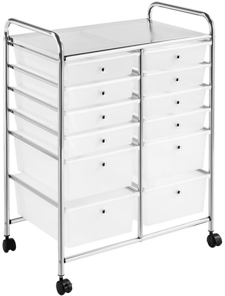 Yaheetech Beistellwagen, Rollwagen mit 12 Schubladen und Metallgestell Bild 1