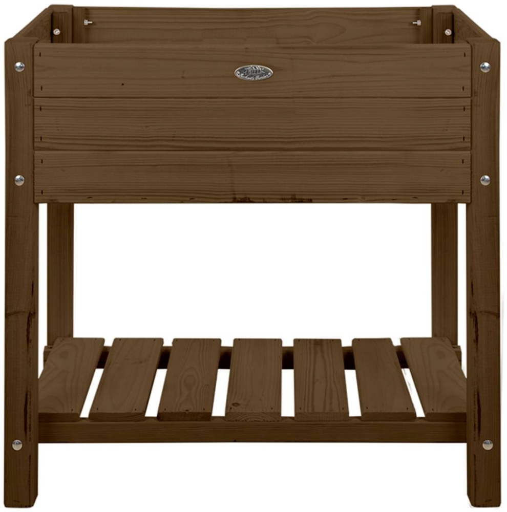 Hochbeet aus Holz mit Ablage und Einlegefolie, S, braun Bild 1