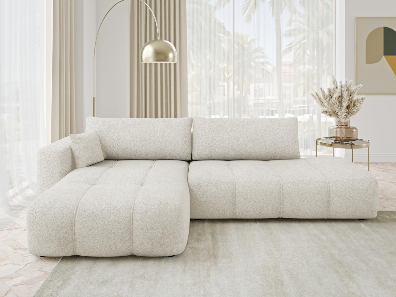 Ecksofa Furyn O Boucle (Farbe: Coral 65, Seite: Links) Bild 1