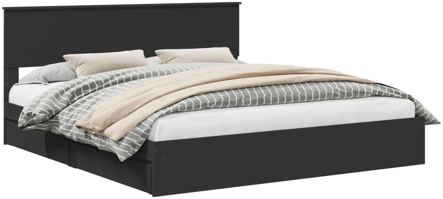 vidaXL Aufbewahrungsbett Schwarz 180x200 cm Holzwerkstoff 3408432 Bild 1